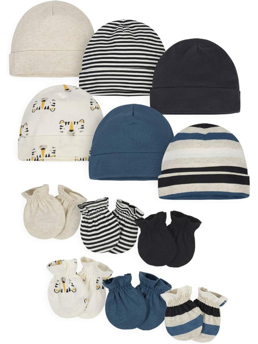 Brand Baby 12 Piece Cap and Mitten Set